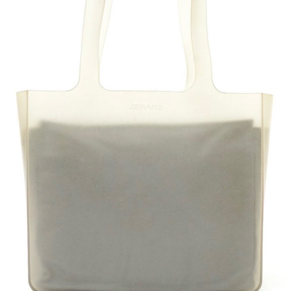 SALE! RARE - PREOWNED Chanel Silicone Gray Handbag - Picture 13 of 16
